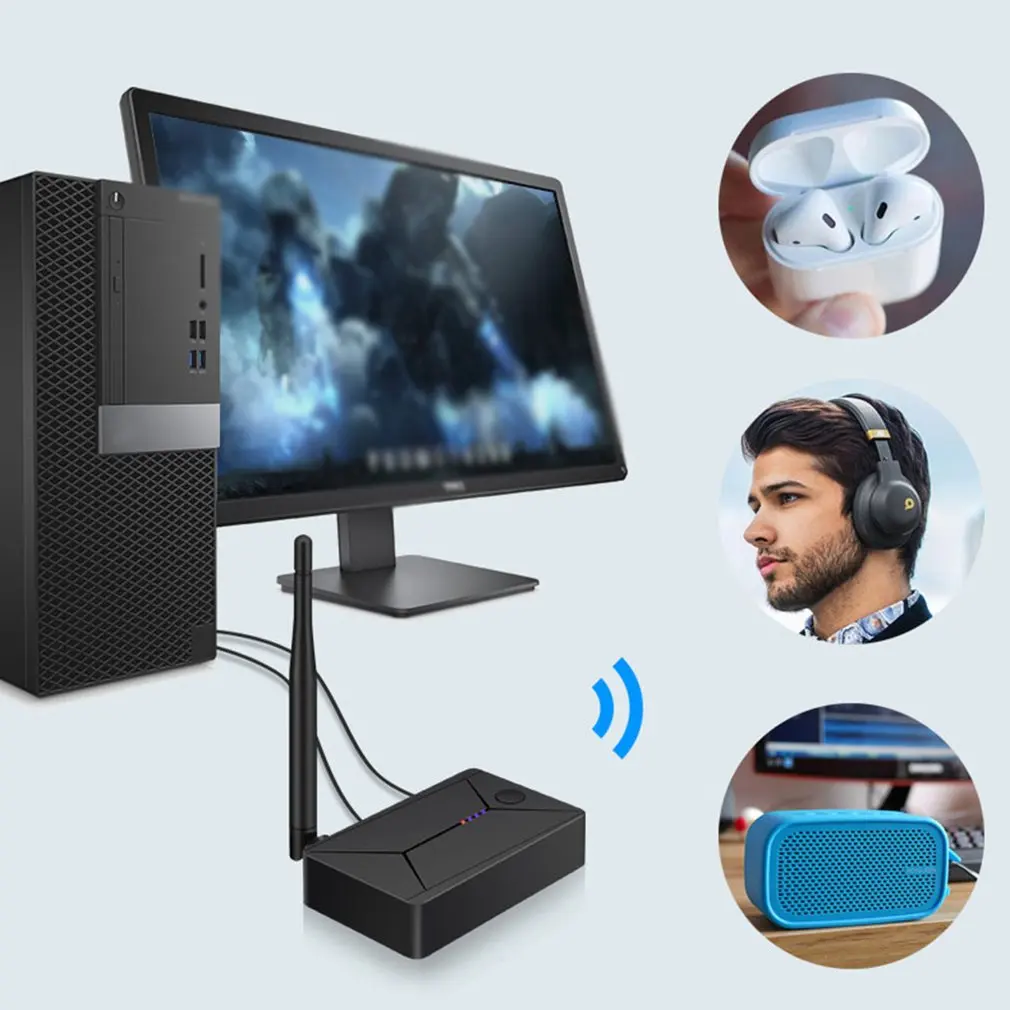 Wireless 5 0 Audio Transmitter 3 5Mm Aux Jack Optical Fiber Coaxial Wireless Adapter For Tv Pc Headphones Speaker