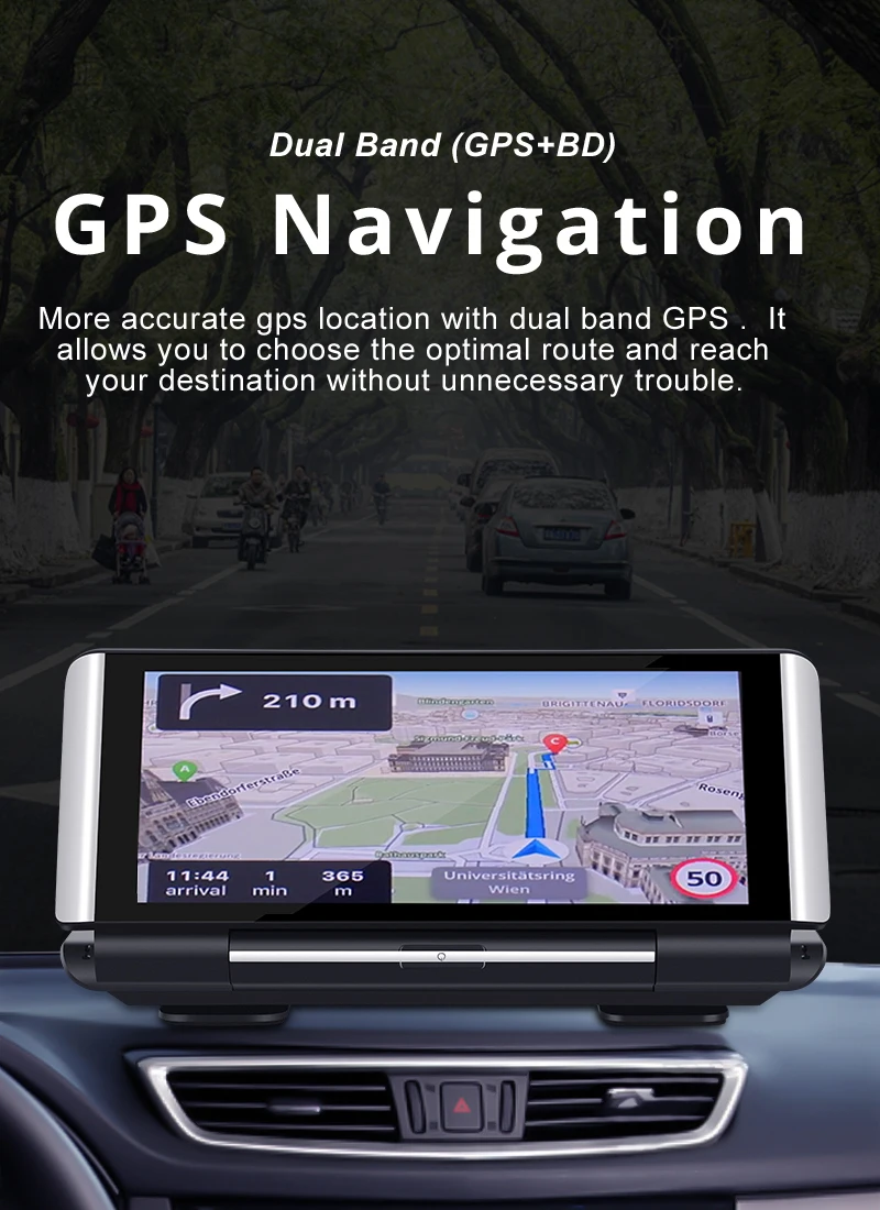 Автомобильный видеорегистратор Bluavido 7 дюймов IPS 4G Android GPS навигация 1080P с ночным