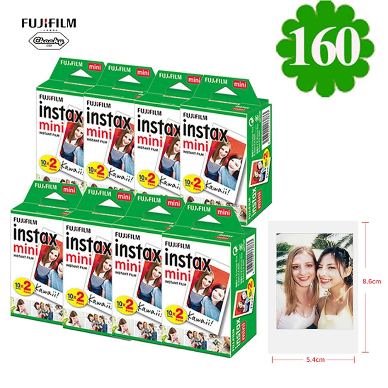 10-200 листов Fujifilm Instax Mini 8 9 пленка мини белая мгновенная фотобумага для камеры s Instax Mini 7s 25 50s 90 P-1 2 камеры - Цвет: 160 sheets