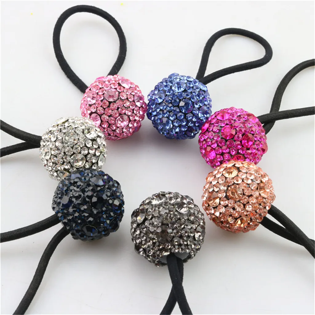 MagiDeal Women Diamante Elastic Hair Tie Band Rope Ring Ponytail Holder |