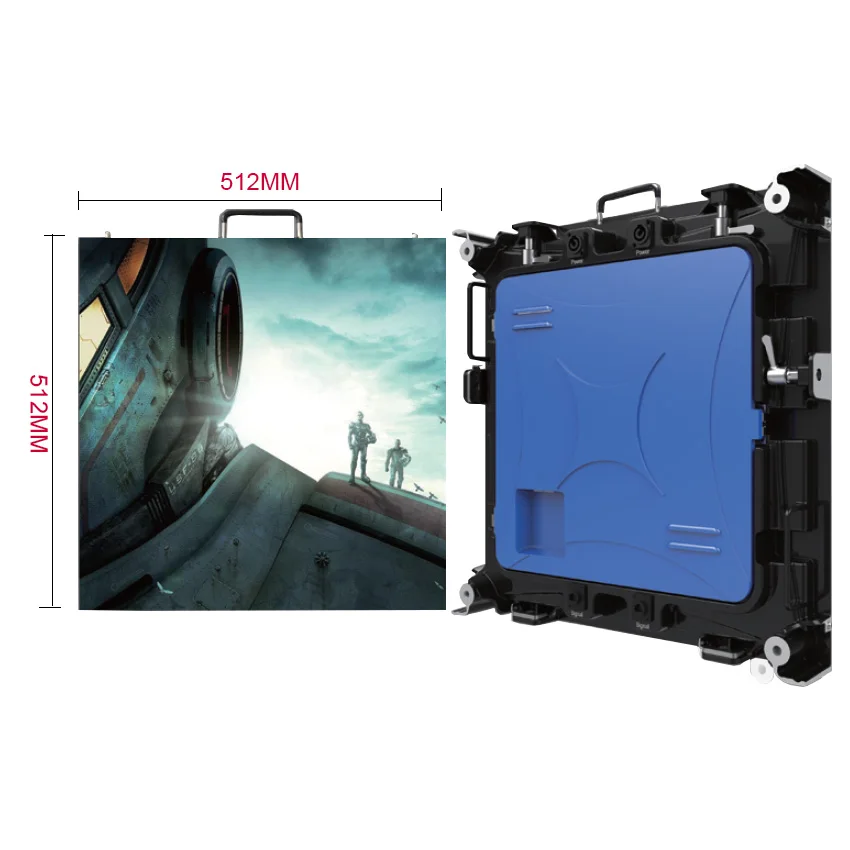 

P4 Indoor Accommodates 8pcs modules 512X512mm die casting aluminium empty cabinet for HD full color led display screen