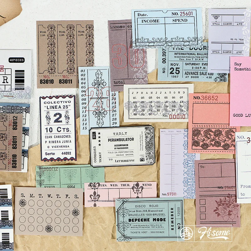 

JIANWU 40 sheets Japanese Time series deco paper DIY creative stationery sticker bullet journal supplies no Stickiness