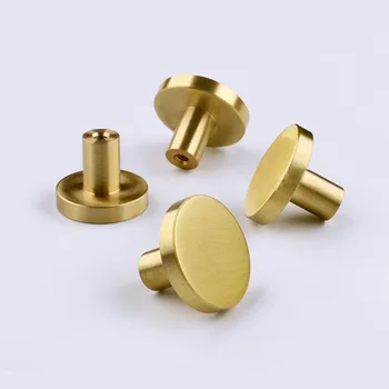 252833mm Round Brass Gold Cupboard Simple Drawer Kitchen Knobs Handles Drawer Pulls Dresser Modern Cabinet Door Knob Brass