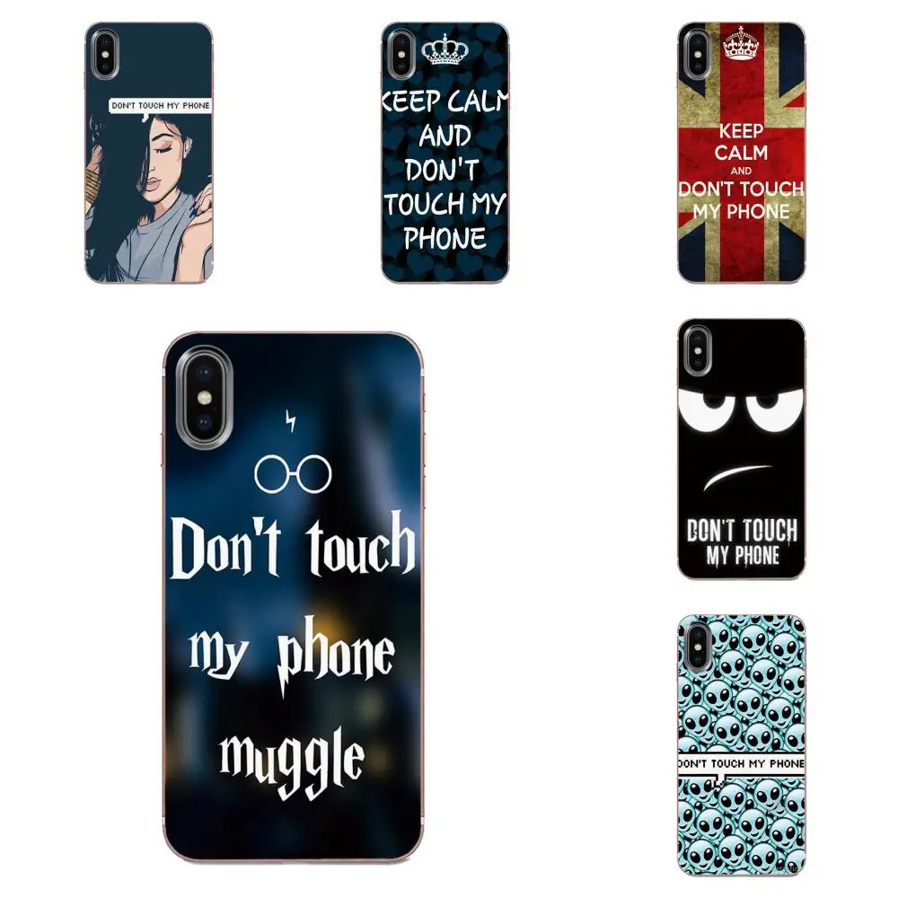 Чехол из ТПУ с принтом Do Not Touch My Phone для Apple iPhone 4 4S 5 5C 5S SE SE2020 6 6S 7 8 11 Plus Pro X XS Max XR |