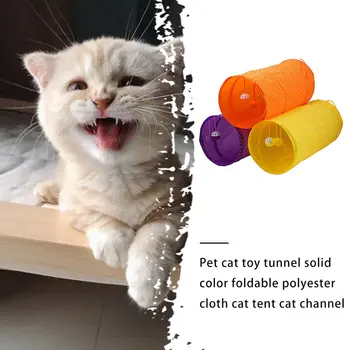 

New Pet Cat Toy Solid Color Foldable Polyester Cloth Cat Tunnel Cat Tent Cat Channel Cat Supplies
