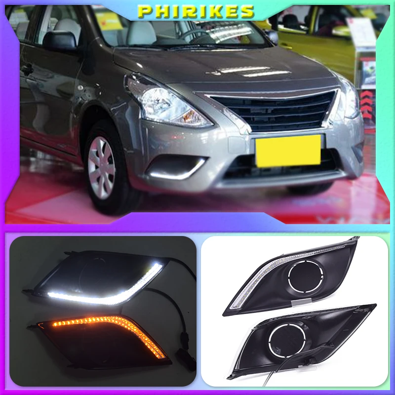 

Дневные ходовые огни дневного света, противотуманные фары 2 шт. для Nissan Almera латио Sunny, Versa 2014 2015 2016 2017 2018
