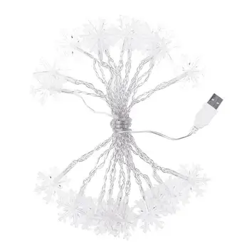 

20 LED Snowflake String Lights Fairy Garland String Lamp Christmas Decorations For Home Valentine Wedding Ornament USB Power