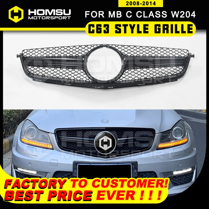 フロントグリル適切なcクラスw4 C63 Amグラム車のabs 1フィンフロントバンパーグリル11 14エンブレムなし Aliexpress Automobiles Motorcycles