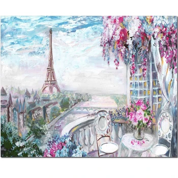 

Romantic Paris Street Diamond Painting full square Diamond Embroidery Full round Drill 3d picture of Rhinestones lover gift N187