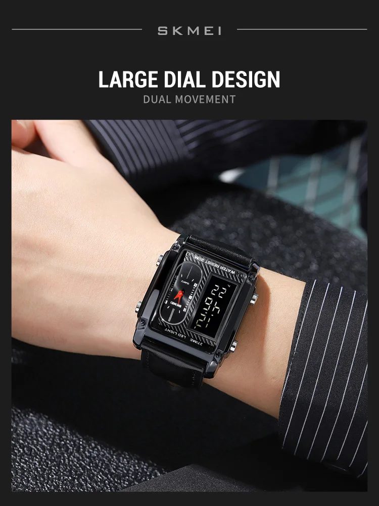 SKMEI 1868 Multiple Time Digital Analog Watch description image 9