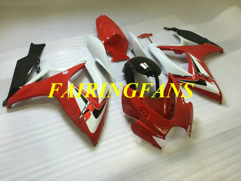 Литья под давлением обтекателя тела для GSXR600 750 K6 06 07 R 600 GSXR750 2006 2007 красные, белые Обтекатели Кузов+ подарки SC76