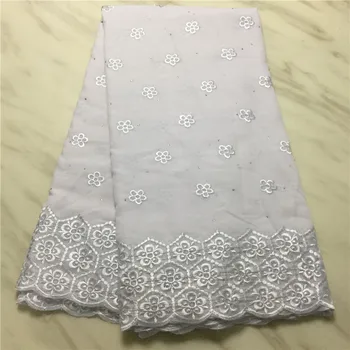 

Hot Sale African Cotton Swiss Voile Lace Fabric High Quality With Stones Swiss Voile Lace In Switzerland African Lace Fabric