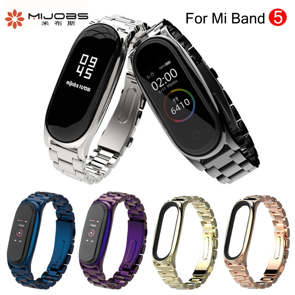 Для Xiaomi Mi Band 5 ремешок металлический Безвинтовой браслет из нержавеющей стали
