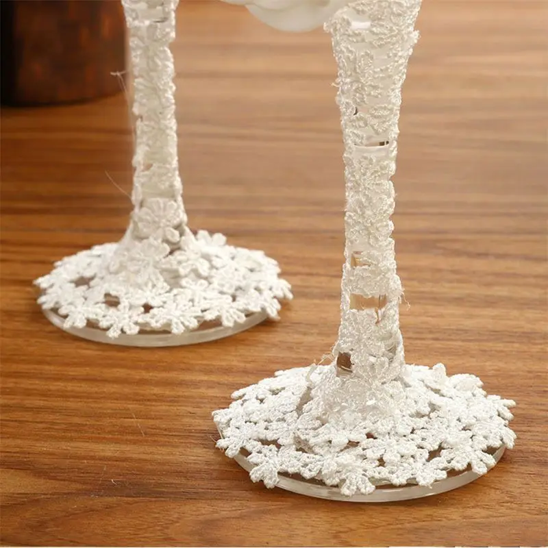 Crystal Champagne Flute Glasses Wedding Decoration Marriage Bride Groom Exquisite Workmanship Easy to Use Gift 2 Pieces,glass drinkware