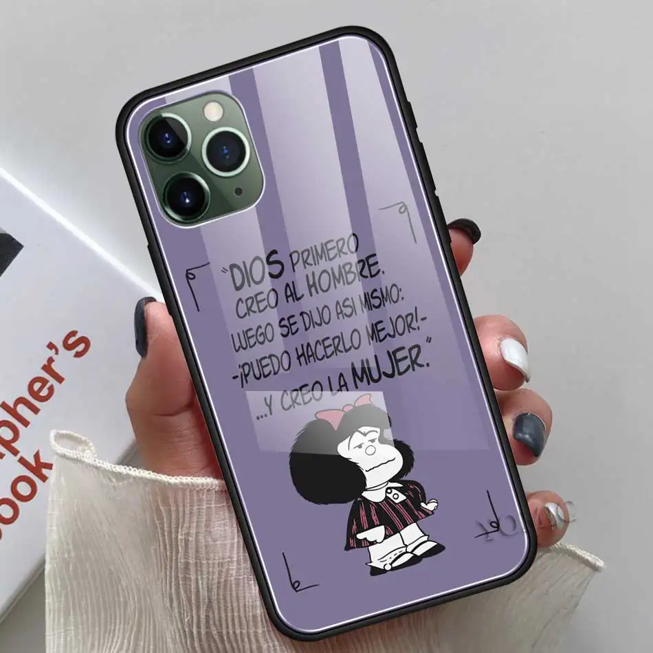 Mafalda Лидер продаж облегающий чехол для Apple iPhone 11 Pro XR 6 6S 7 8 plus X XS MAX закаленное