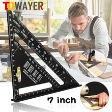 Triangle Ruler 7inch Aluminum Alloy Angle Protractor Speed Metric Square Measuring Ruler For Building Framing Tools Gauges