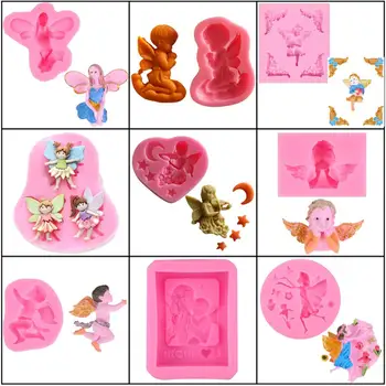 

Fairy Angel Silicone Mold Gumpaste Chocolate Clay Candy Molds Fondant Cake Decorating Tools DIY Baking Moulds