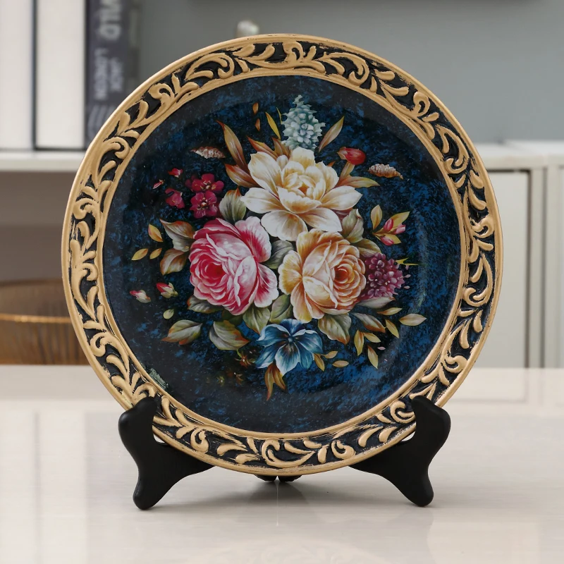 20CM Ceramic Decorative Plate Arrangement Wobble Plate Living Room Entrance Ornaments Home Decorations W3747