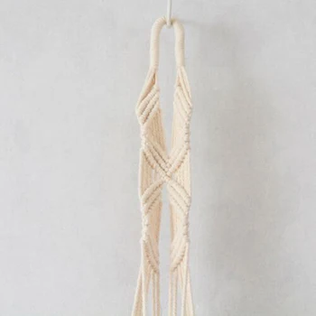 

5PCS Bohemian Hand-woven Wall Hanging Net Bag Wall Hanging Potted Hanging Basket Rope Braided Craft Vintage Decor