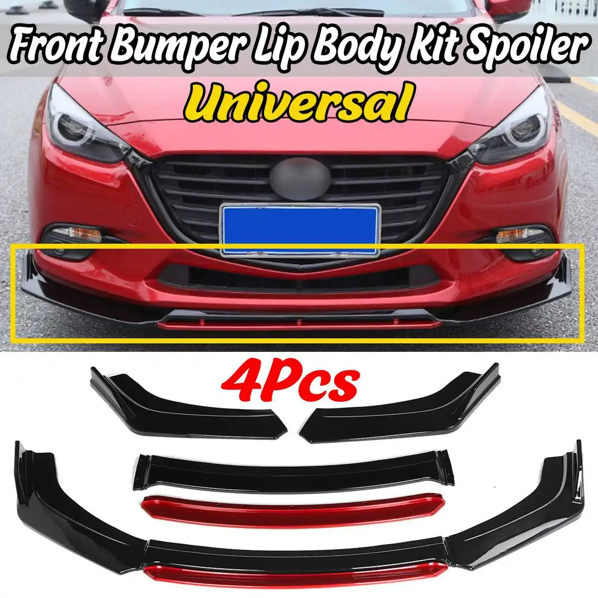 New Universal 4xCar Front Bumper Lip Spoiler Diffuser Splitter For Fiesta Mondeo Subaru WRX STI Impreza Infiniti Q50 | Автомобили и