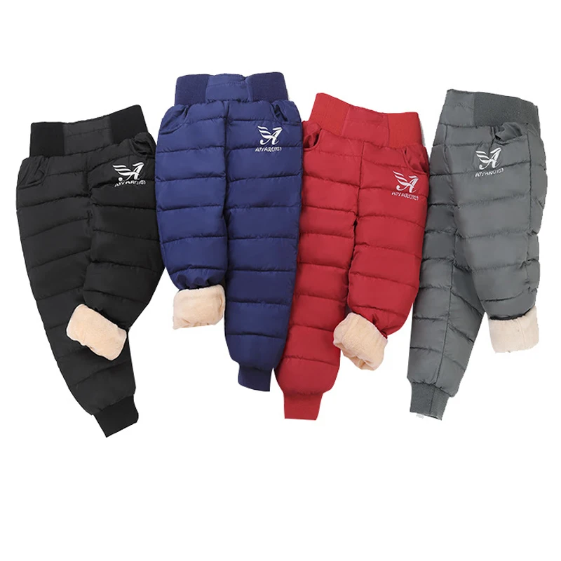 Warm Thicken Boys Girls Down Pants Winter Children High Quality Trousers Teens Boy Girl Down Trousers Kids Ski Padded Pants girls pants,boys pants,kids pants,girls trousers