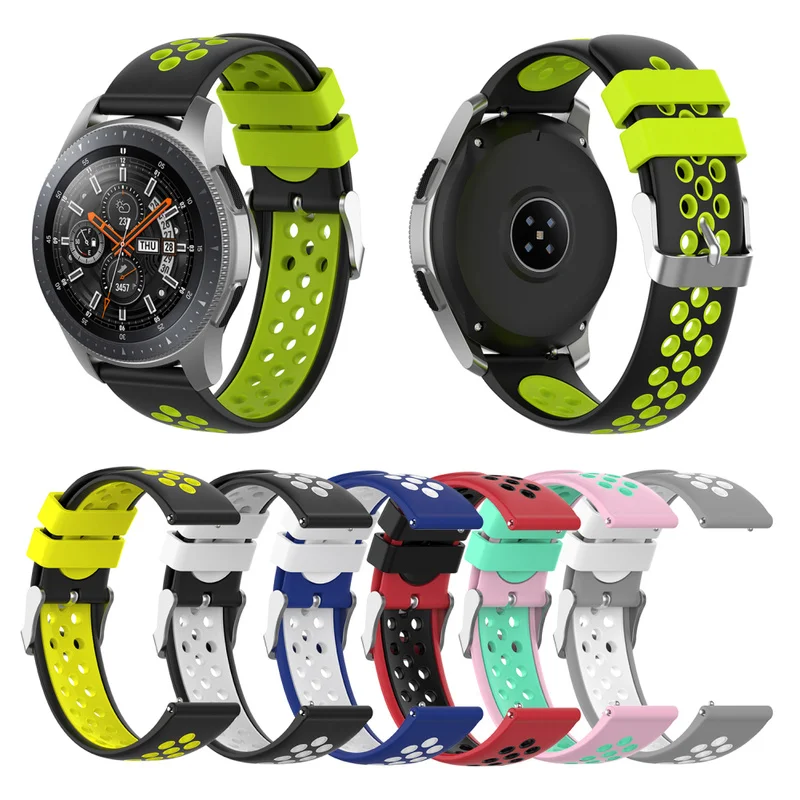Для samsung Galaxy Watch/S3 Двухцветный силиконовый ремешок 22 мм Пряжка сменный Браслет для Huami для Garmin для zte для LG