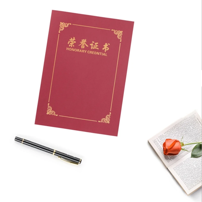 25 упаковок красный держатель сертификата держатель диплома Обложка для документов с золотой фольгой границы для письма размер бумаги