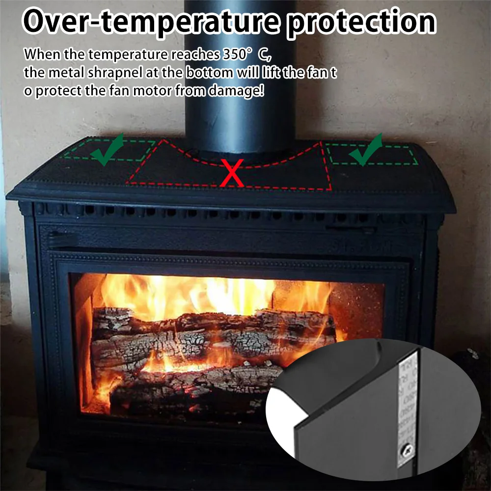 5 лопастей вентилятор для камина экологически чистый печи работающий от тепловой