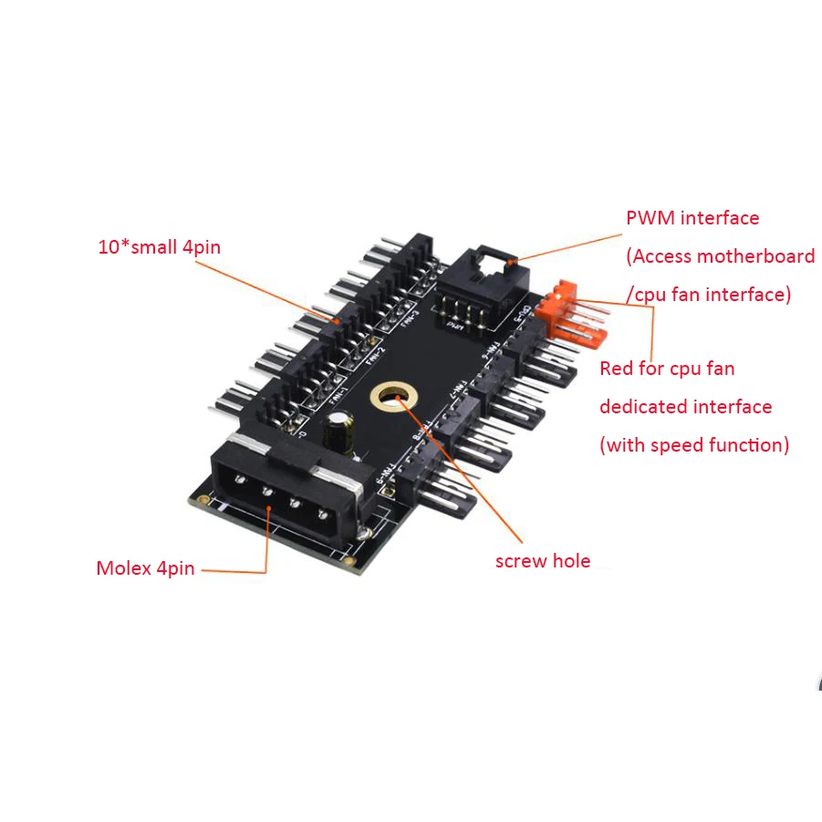 1 до 10 4Pin Molex кулер охлаждающий вентилятор концентратор сплиттер кабель ШИМ 12 В 4Pin Питание адаптер для ПК майнинга