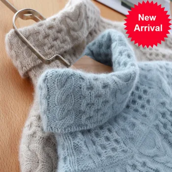 

Knitted Lady Thick Sweater Female Pullover Long Sleeve Turtleneck Warm Women Sweater Knit Tops Pullovers Women Jumpers