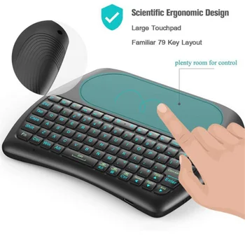 

7 Colors Backlit 2.4G Wireless Keyboard Air Mouse English Russian Touchpad Handheld For Android TV BOX T9 H96 Max Plus