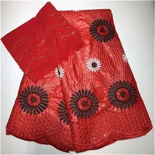 Bazin brode getzner высокое качество кружева красный африканский Базен riche getzner полые резные дизайн с Нигерийским кружевом 5+ 2 ярдов/партия