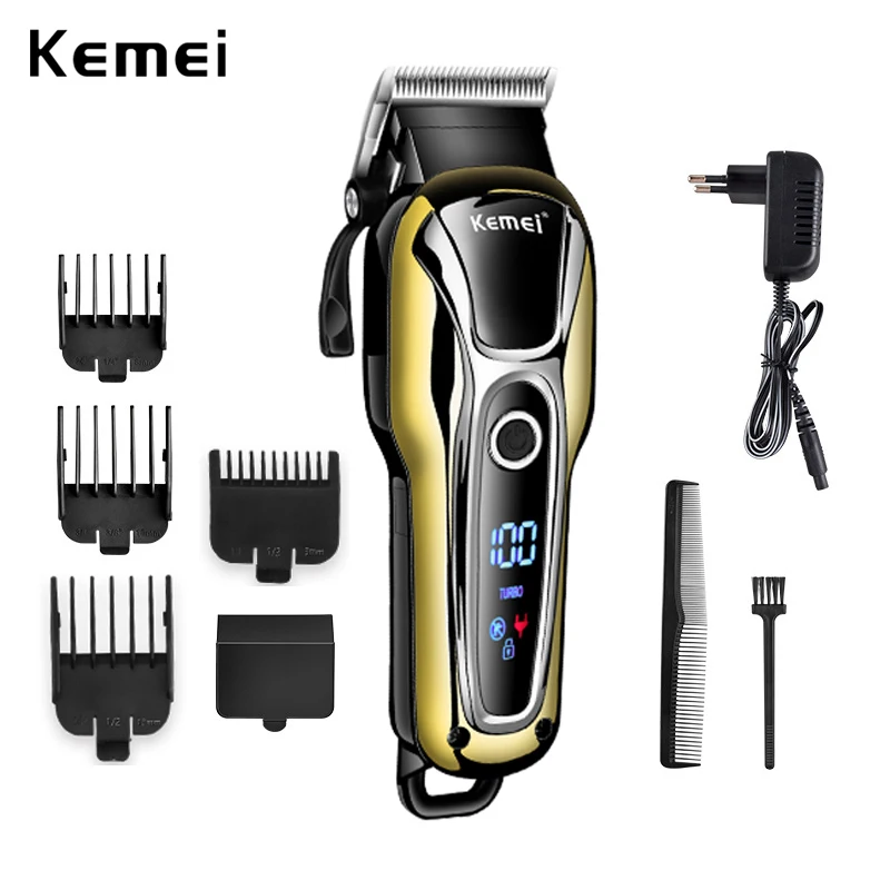 

100-240V kemei rechargeable hair trimmer professional hair clipper hair shaving machine hair cutting beard electric razor