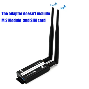 

Portable NGFF M.2 to USB 3.0 Adapter Converter Antenna with SIM Card Slot for WWAN/LTE/4G Module