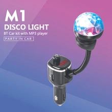 3 зарядных порта USB для автомобиля Bluetooth 5,0 громкой связи Bluetooth приемник атмосфер светильник MP3 плеер 5V 2.1A DQ-капля