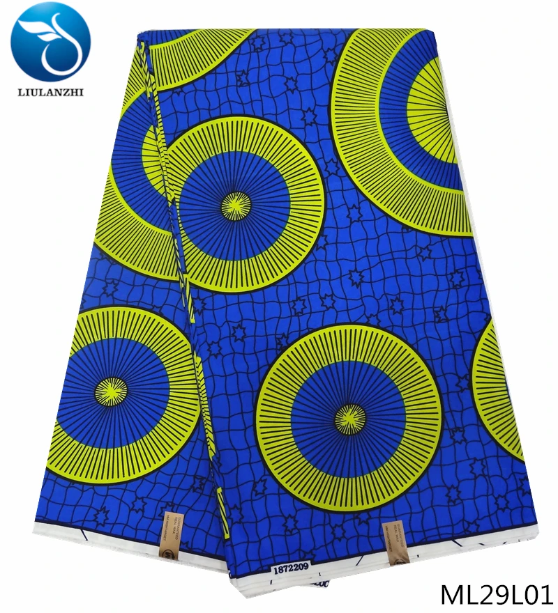 LIULANZHI африканская восковая ткань горячая Распродажа Анкара восковая Полиэстеровая ткань для платьев 6 ярдов восковая ML29L01-ML29L18 с принтом
