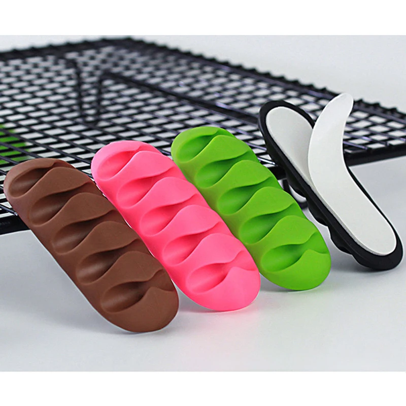 5-Clip Earphone Cable Winder Organizer Charger Holder Fixing Clips USB Tie for PC TV Wire Protector | Мобильные телефоны и