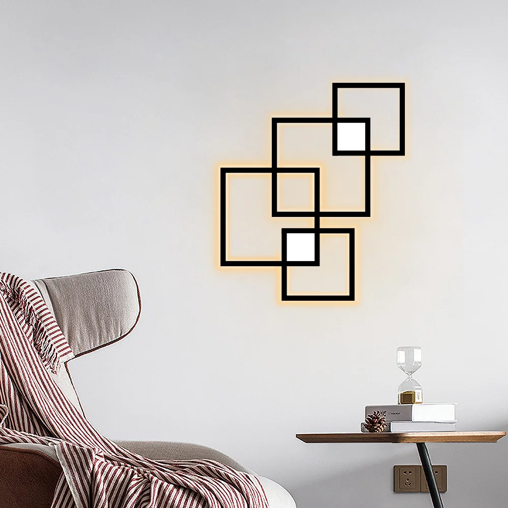 sconce light fixture Hartisan Remote Control Wall LED Lamp 24W Dimmable Square Design Bedroom Living Room Wall Light Modern Decoration Lighting vintage wall lights