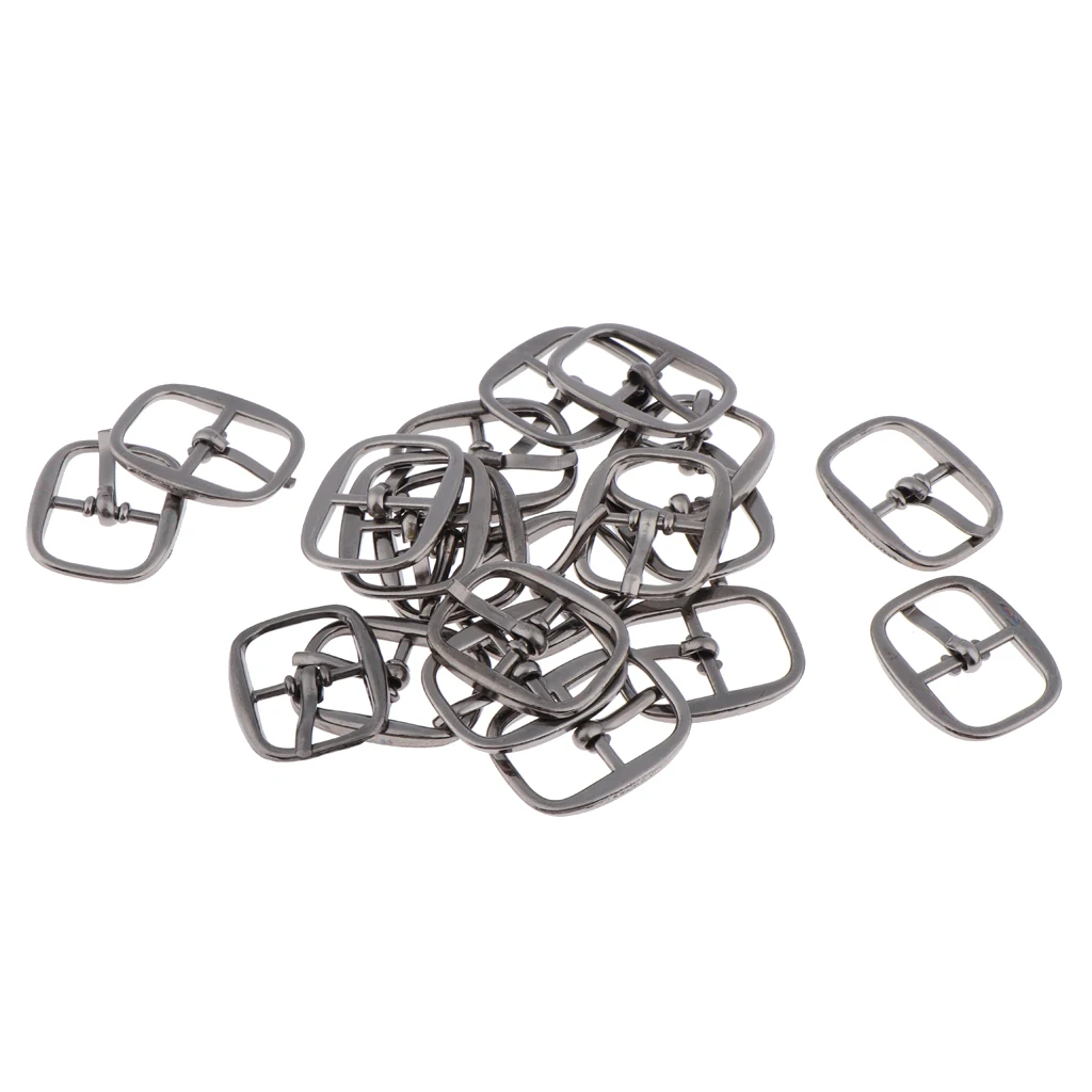 20pcs Single Prong Belt Buckle Center Bar Buckles Pin Shoe Straps Purse DIY Accessories 18 x 10mm