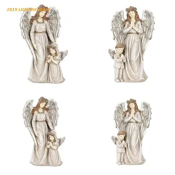 

Fairy Garden - LED Double Angel Figurines Accessories for Outdoor Garden Decor