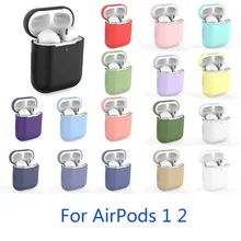 For Apple Airpods 1 2 Soft Silicone Earphone Cases Headphone Cover For Apple Airpods 1 2 Charging Box Bags Colorful Shockproof