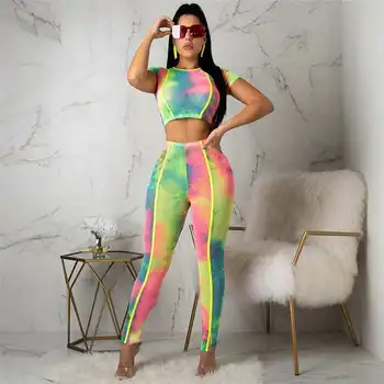 

Two Pieces Set Fashion Short Sleeve T-shirts and Long Pants Women Set Summer Casual Tracksuit