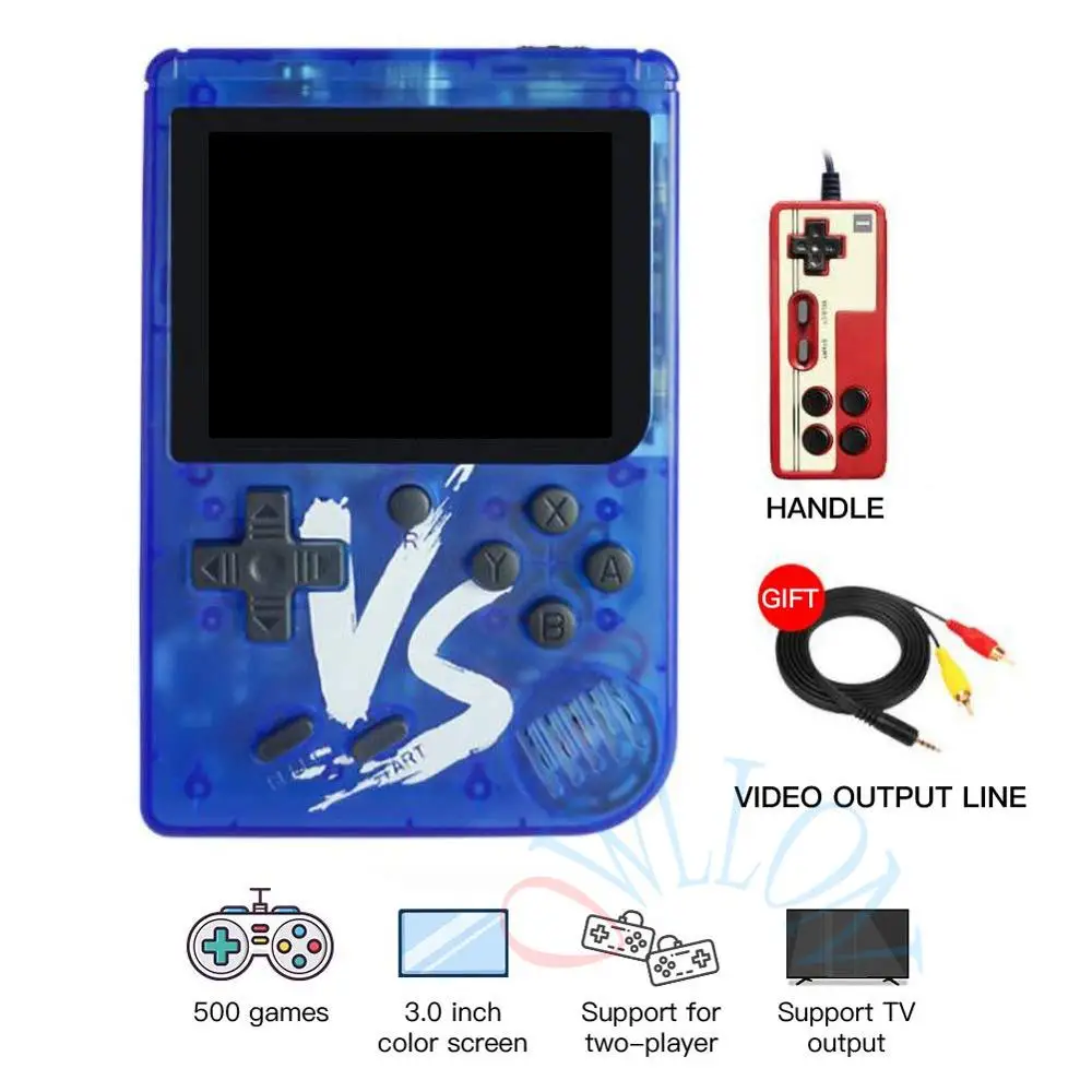 Портативный игровой плеер Ретро портативная игровая консоль Встроенный 500 игр Поддержка AV выход двойной игровой 2,6 дюймов видео игровой плеер