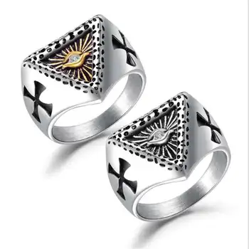 

Men Jewelry Titanium Steel ring Eye of God Rings so119