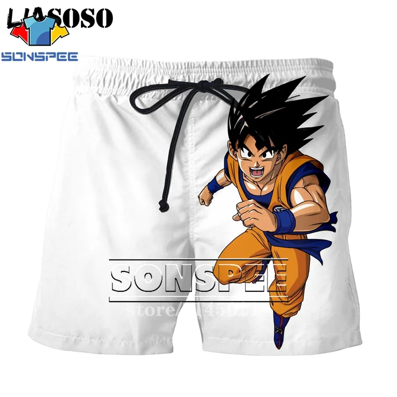 SONSPEE мужские шорты с 3d принтом японского аниме DBZ Dragon Ball Z Son Goku Kakarotto, пляжные повседневные шорты, пляжные шорты D02