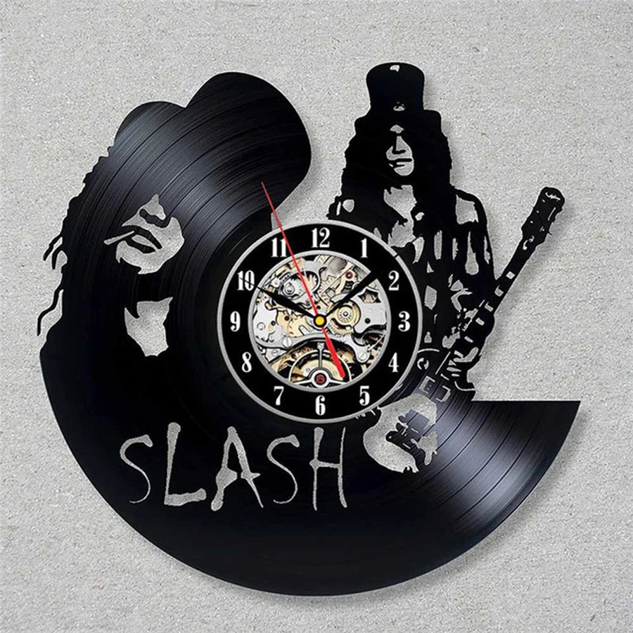 Guns N Rose Виниловая пластинка настенные часы современный дизайн Музыкальная Тема GnR Slash 3D наклейки винтажные часы в виде компакт-диска настенные часы домашний декор - Цвет: Type 5
