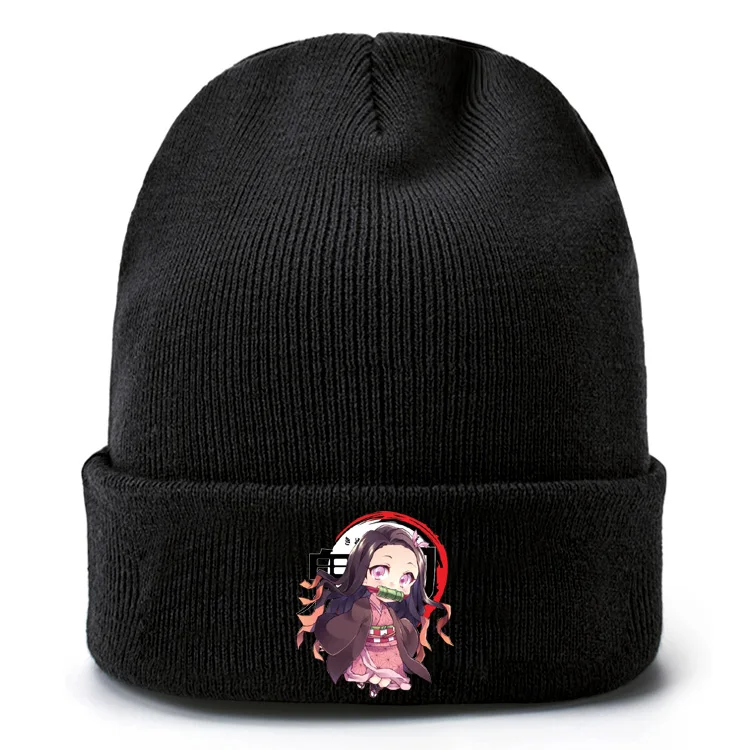 Demon Slayer Kimetsu No Yaiba Kamado Tanjirou Nezuko Giyuu Zenitsu вязаная шапка бини Skullies Wam зимний аксессуар для косплея
