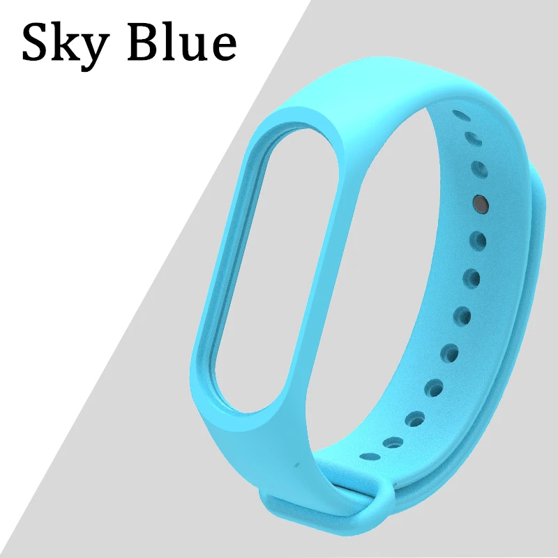 Ремешок для Xiaomi mi 2 3 4 аксессуары браслет силиконовый ремешок для mi Band 4 mi Band 3 браслет сменный ремешок для часов - Цвет ремешка: Sky Blue
