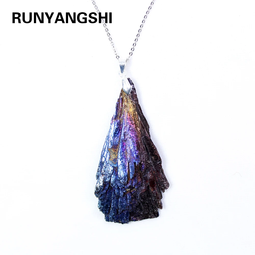Runyangshi 1 шт. натуральный кварцевый кристалл кулон из струйного камня Радужное