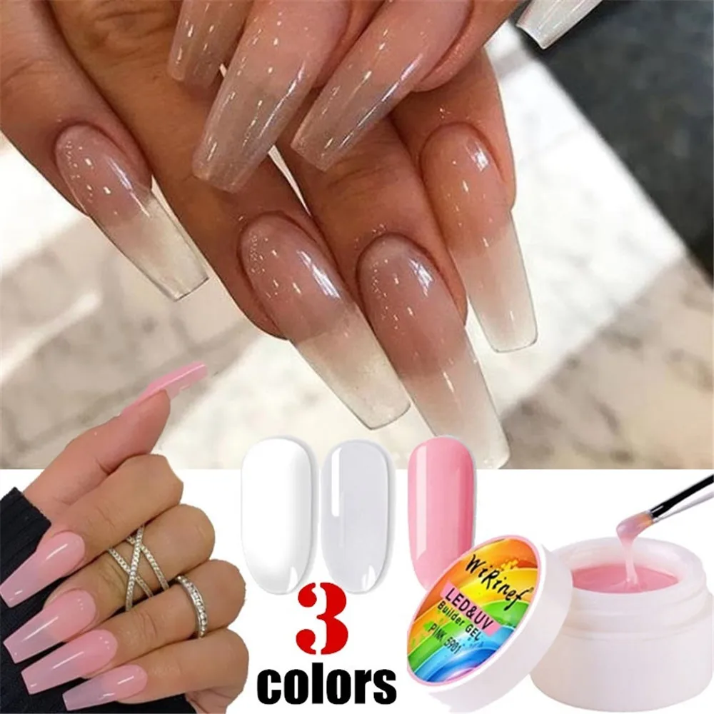 

Nail Extension Gel 3 Colors Poly Gel Builder Gel for Nails Finger Extensions Form Tips UV Gel Polish Art Varnish Kits Sticker